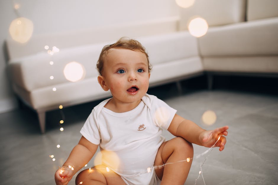 Bebek duyusal oyun malzemeleriyle kurulan oyun alanı