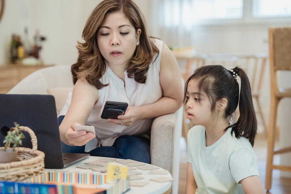 Mother and toddler engaging in a hands-on learning activity at a kitchen table.